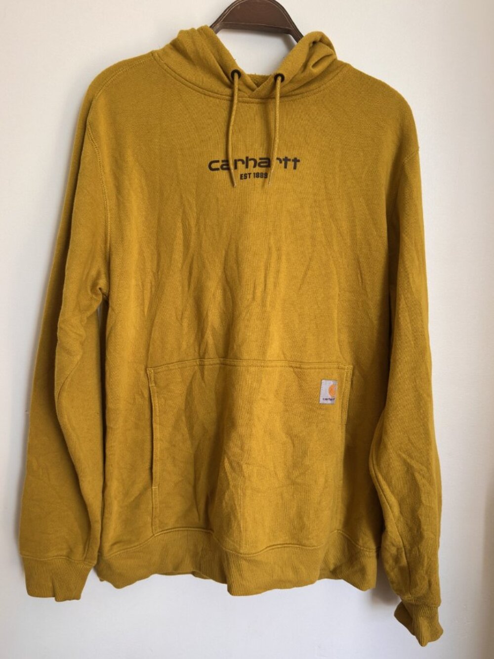 CARHARTT YELLOW FAST DRY HOODIE MEN'S MEDIUM